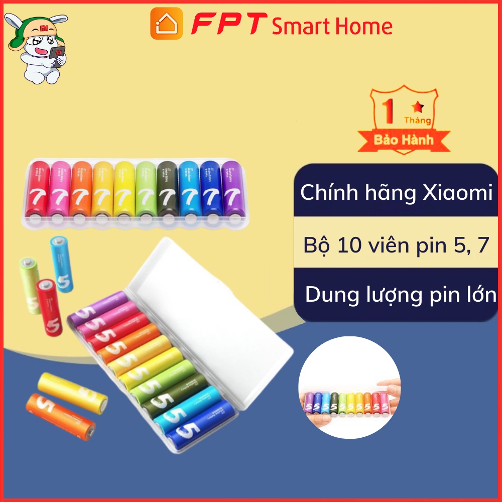 PinAA, AAA Alkaline Xiaomi Rainbow - Pin đũa 3A Pin Xiaomi số 7, số 5 Chính Hãng