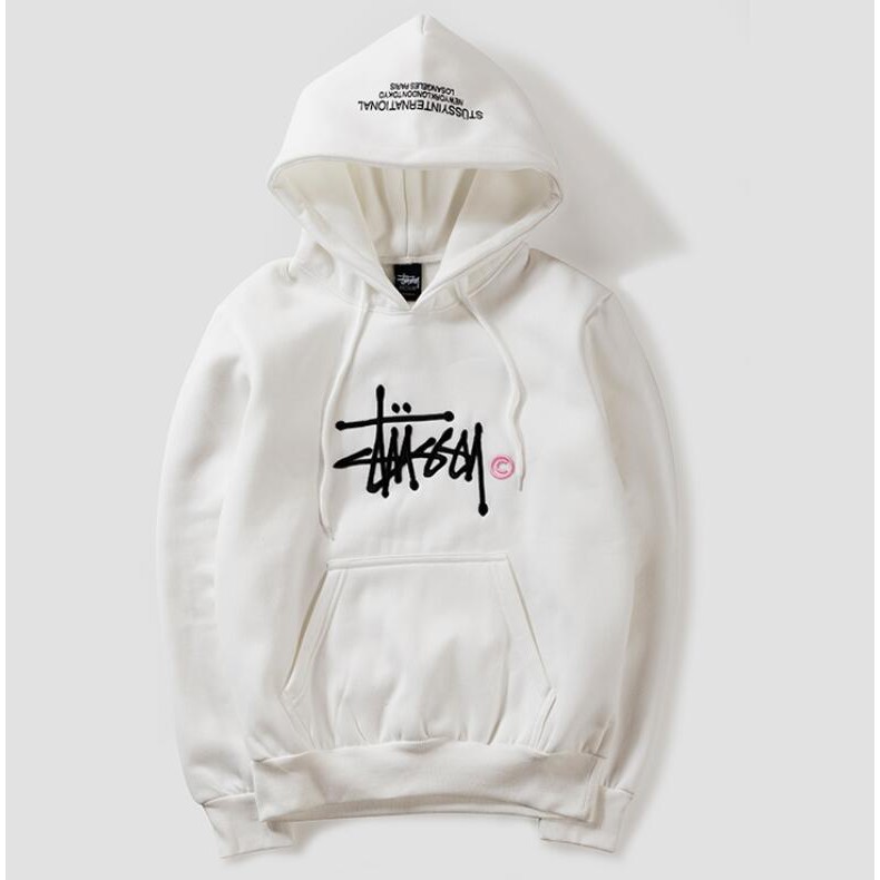 Áo hoodie vải cotton in chữ STUSSY thời trang cho nam nữ