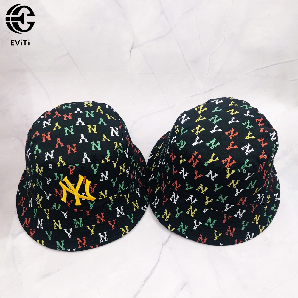 Mũ bucket hai mặt họa tiết NY / Nón vành cao cấp logo thêu sắc nét tỉ mỉ, hợp thời trang siêu hot