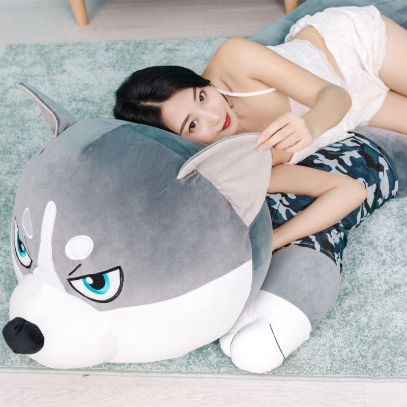 Búp bê Husky Erha dễ thương đồ chơi sang trọng con chó gối món quà sinh nhật lớn cô gái giường