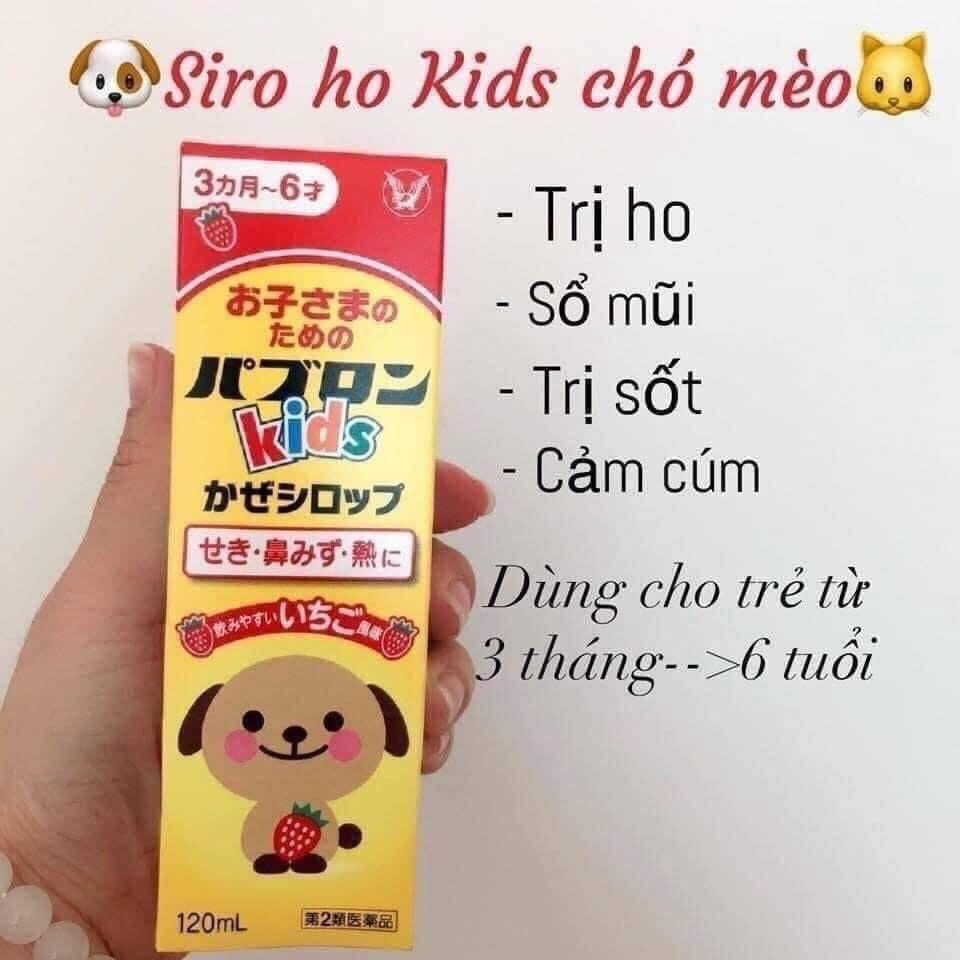[DATE MỚI] Siro ho chó mèo giảm ho sốt đau đầu cảm cúm viêm họng cho trẻ em Nhật bản 120ml