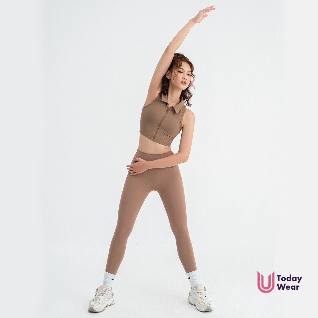 Áo tập bra gym yoga thể thao nữ Iris Top dây kéo khoá có mút độn Today U Wear