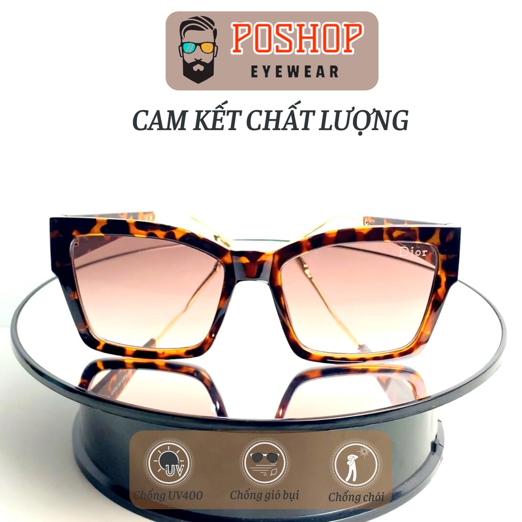 Kính mát nữ POSHOP kính râm chống tia cực tím UV400 thiết kế mắt vuông dễ đeo màu sắc thời trang D8051