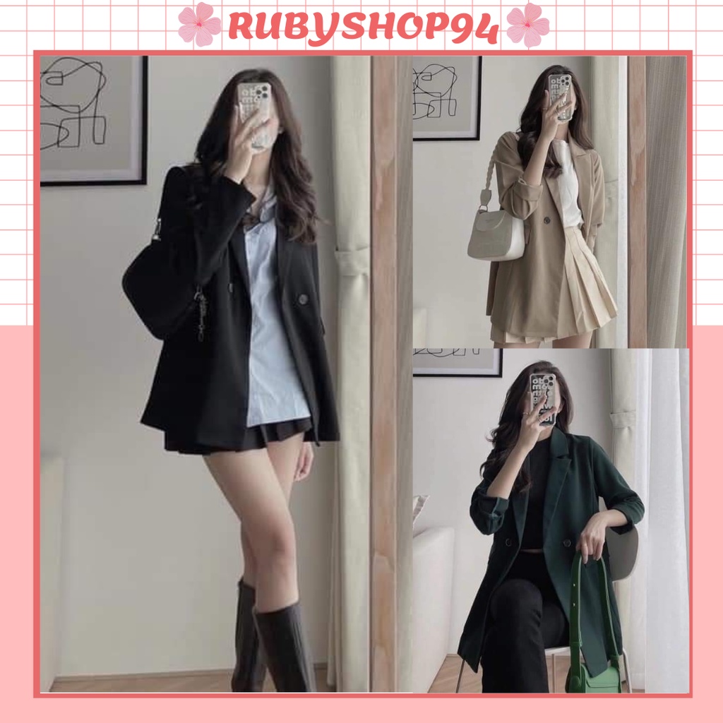 Áo Blazer nữ dài tay trơn 1 lớp Vest nữ khoác ngoài công sở kiểu Hàn Quốc đẹp sang chảnh