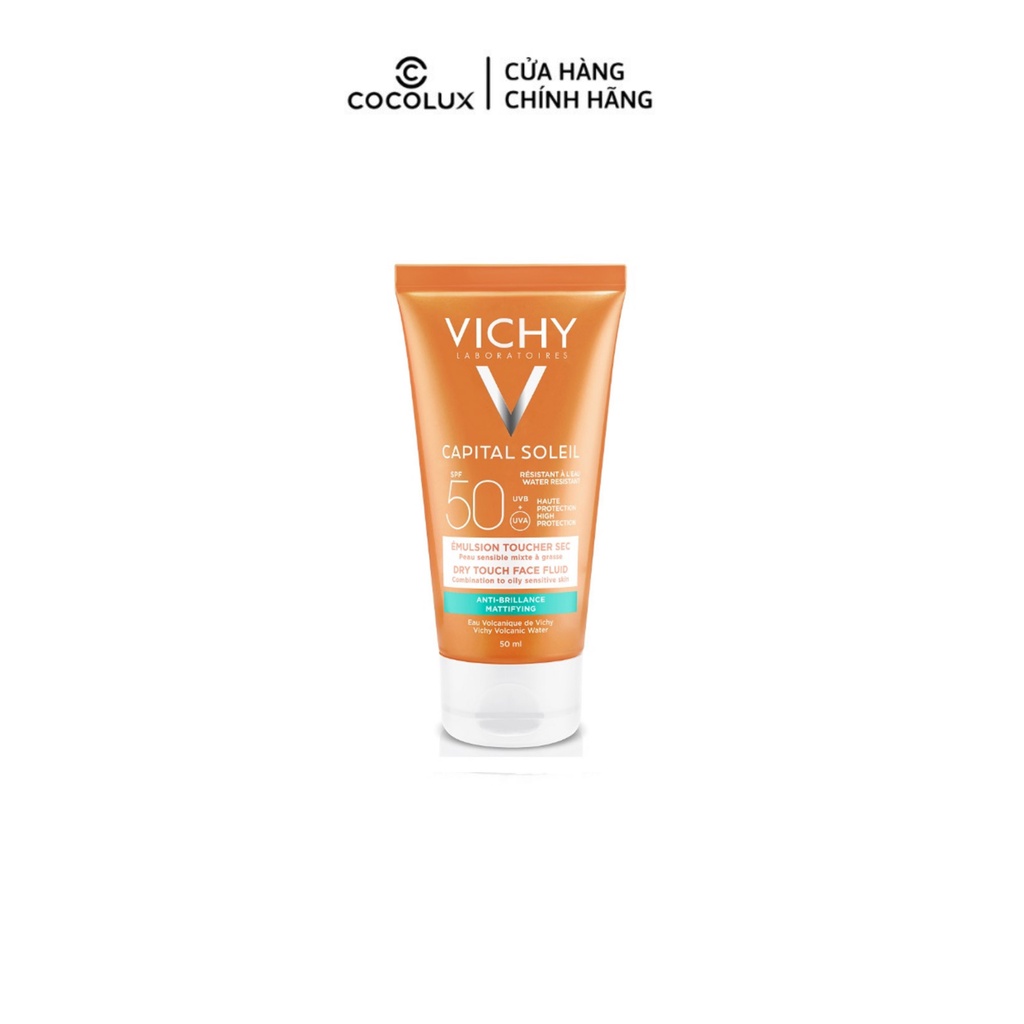 [Công Ty, Tem Phụ] Kem chống nắng Vichy Capital Ideal Soleil Mattifying Face Fluid Dry Touch SPF50 - [COCOLUX]