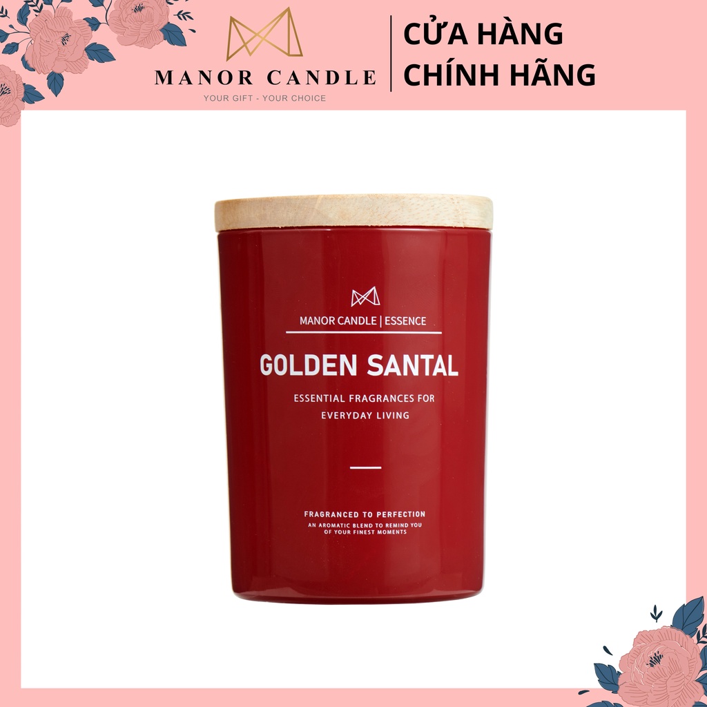 [Mã LIFE20KALL giảm 10% đơn 50K] Nến thơm GOLDEN SANTAL 33 cao cấp không khói an toàn, sáp cọ size 8oz 1 bấc 250gram