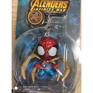  Mô hình, móc khóa Avenger Spiderman chibi cổ lò xo  QMS9339