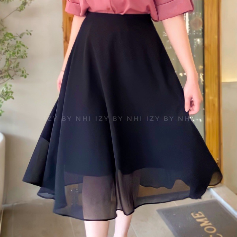 CHÂN VÁY VOAN ĐEN BIGSIZE DÁNG DÀI - IZYBYNHI | BigBuy360 - bigbuy360.vn