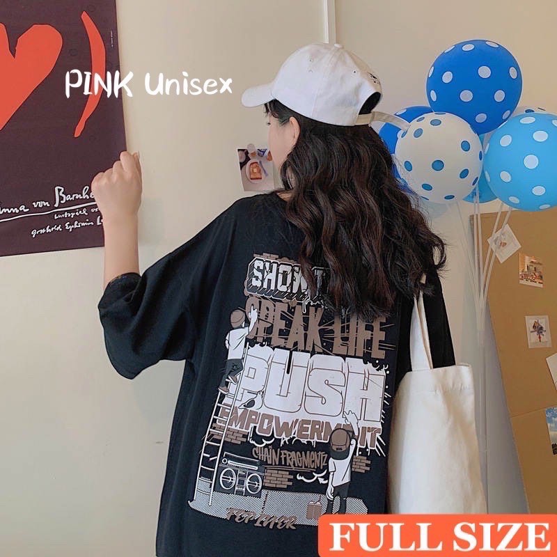 [ FREE SIZE + HÌNH THẬT Áo Thun Phông Tay Lỡ Form Rộng PUSH Unisex