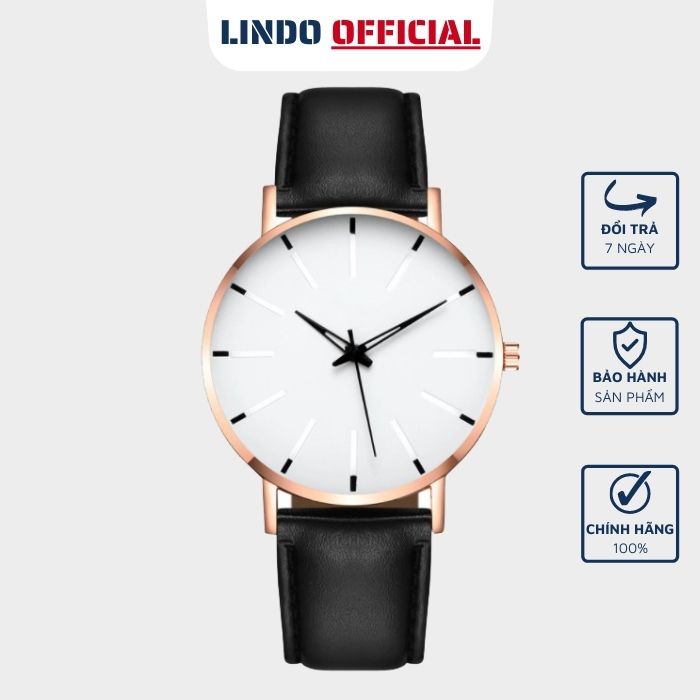 Đồng hồ nam thời trang công sở chính hãng D-ZINER NAD17 mặt tròn tối giản - LINDO