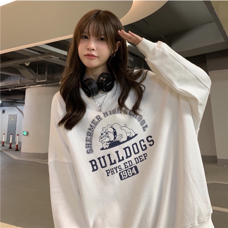 Áo Nỉ Sweater Nam Nữ BULLDOGS, Form rộng, chất nỉ da cá dày dặn- Hàng QC | BigBuy360 - bigbuy360.vn