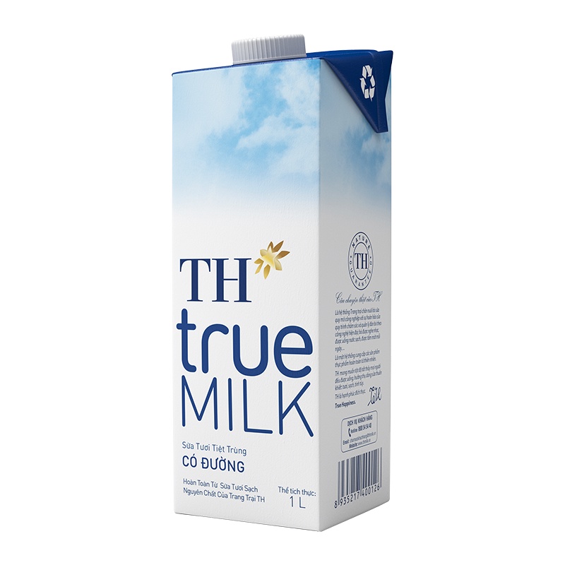 Sữa Tươi TH True Milk - 1 hộp x 1L có đường/it đường