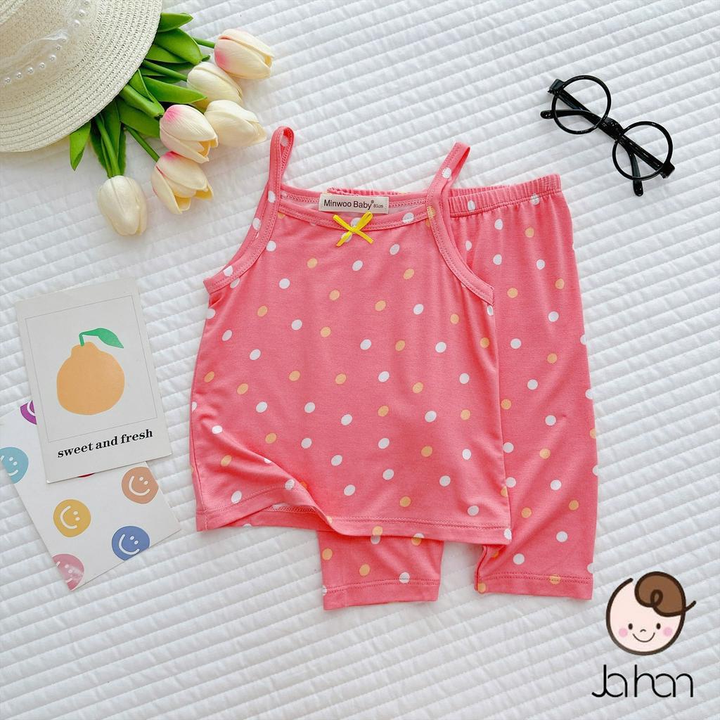 Bộ 2 dây Size 80-120  quần lửng qua gối cotton lạnh mát mịn cho bé gái