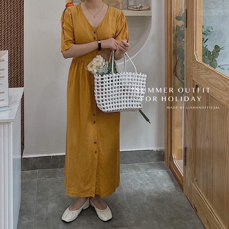 Váy thô hàn cổ V (2116) | BigBuy360 - bigbuy360.vn