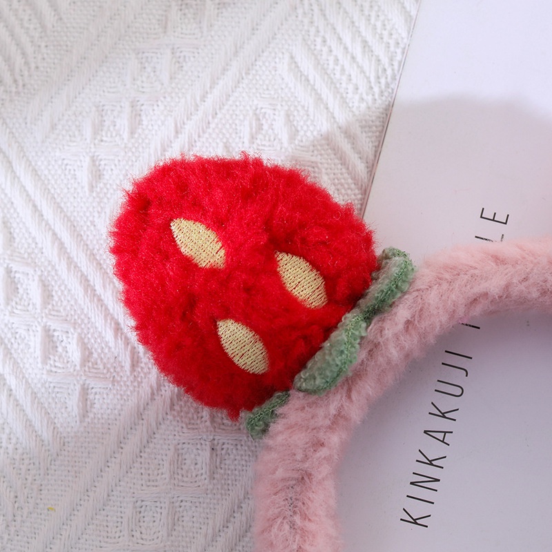 Băng Đô Cài Tóc Rửa Mặt Trang Điểm Hình Dâu Tây Dễ Thương Phong Cách Hàn Quốc Cho Nữ