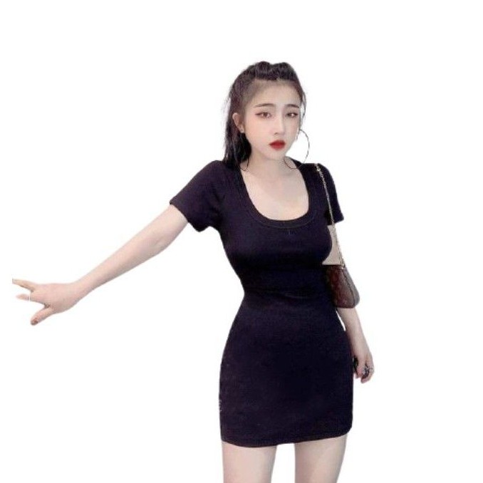 ĐẦM VÁY CỔ U CT TAY NGẮN ÔM BODY