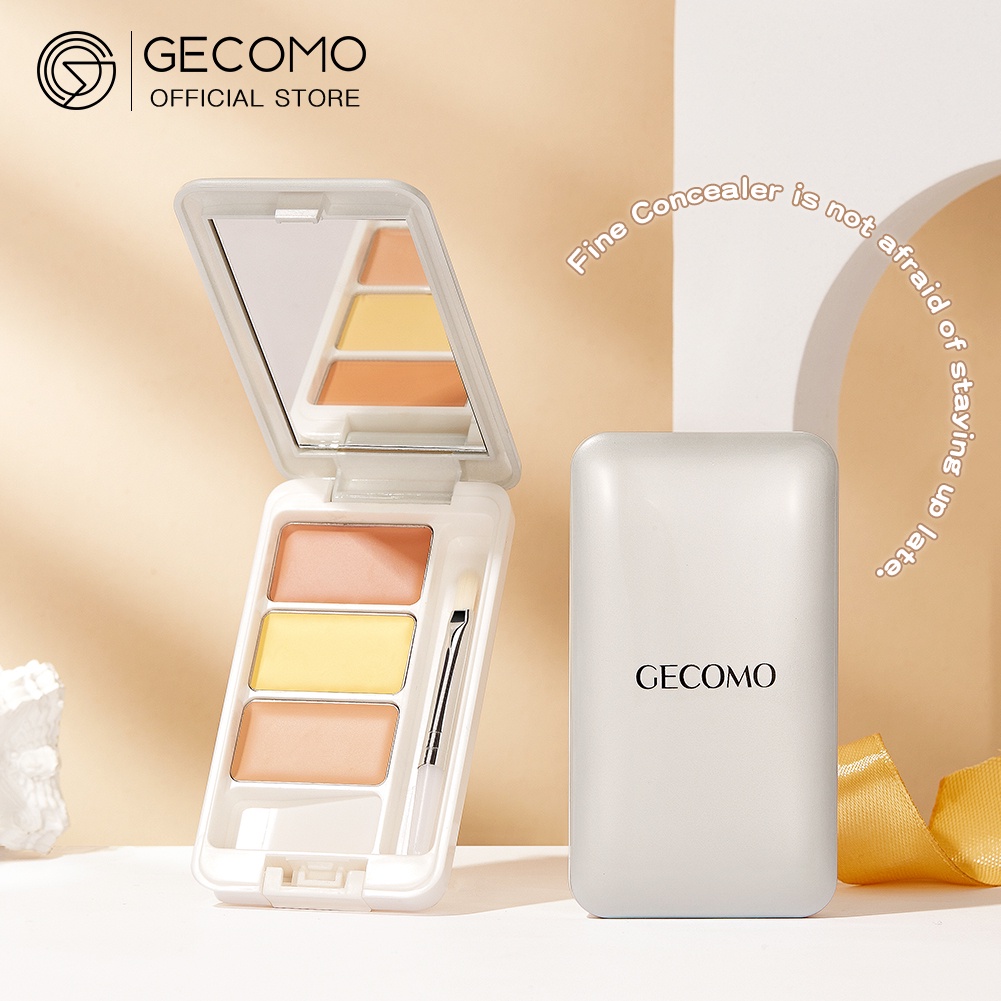Bảng Kem Che Khuyết Điểm 3 Màu GECOMO Lâu Trôi Che Phủ Toàn Diện