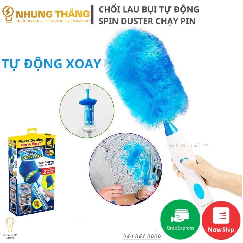 Chổi Lau Bụi Tự Động Spin Duster VS-5092 - Đầu Chổi Công Nghệ Tĩnh Điện Lau Bụi Cực Tốt - Pin Sạc Tích Điện