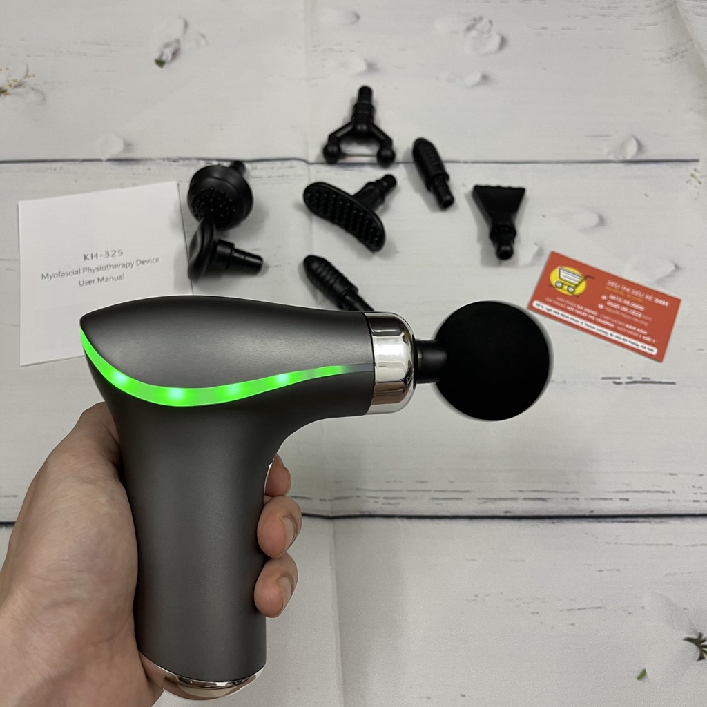 Máy massage trị liệu 8 đầu massage Compact Power KH 325 / Súng massage 4 đầu massage Fascial Gun trị nhức mỏi cơ thể