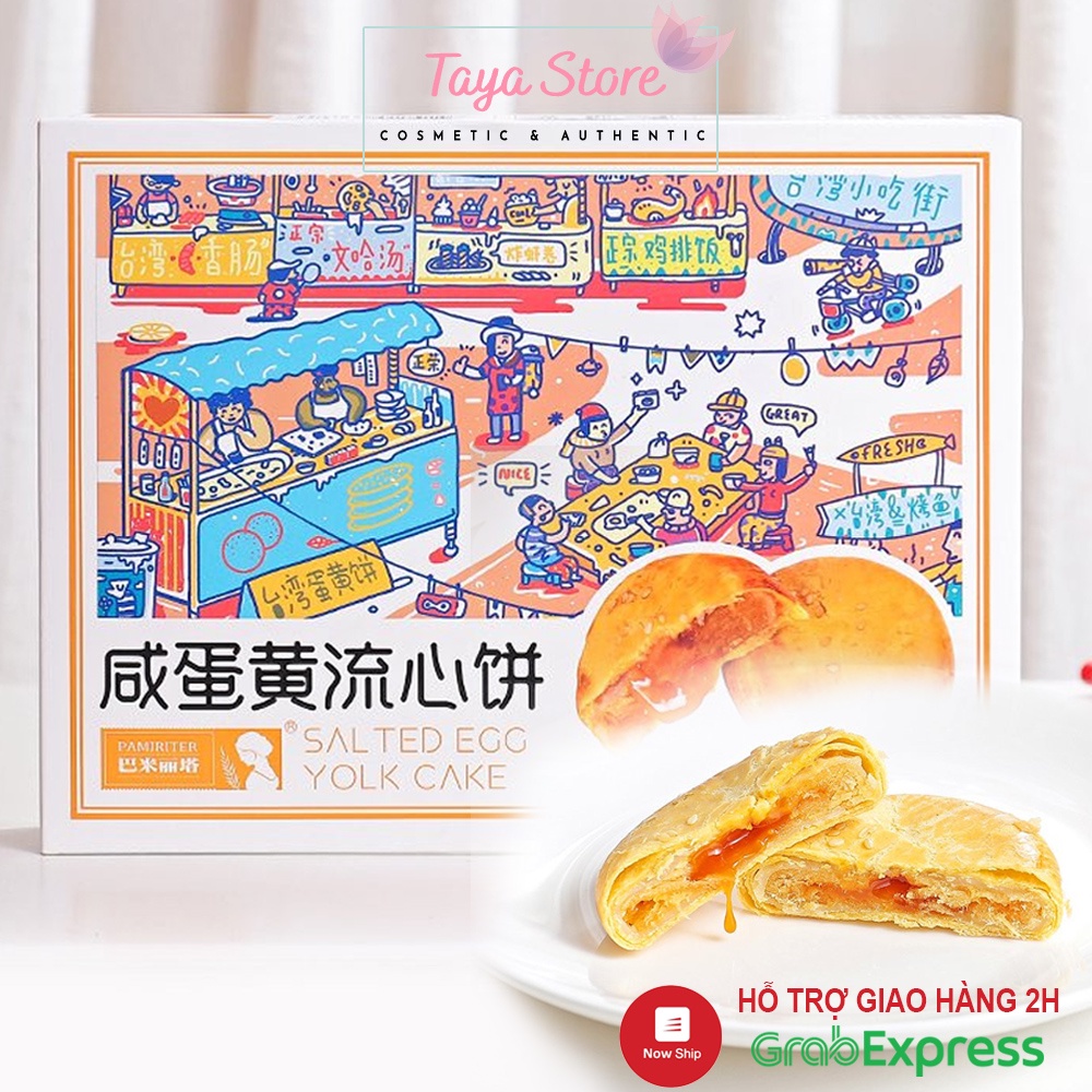 Bánh trứng muối chảy kim sa Pamiriter Yolk Cake Đài Loan 320g/6 bánh