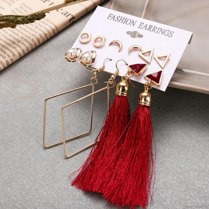 Khuyên tai núm tua phong cách Bohemian cho nữ