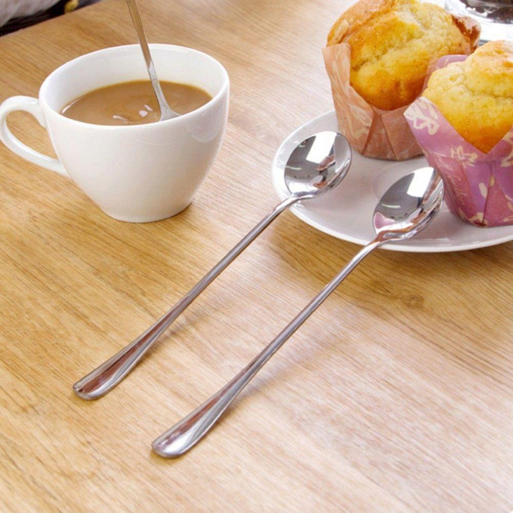 YIYU Bộ 2 Muỗng Cà Phê Cán Dài Kiểu Hàn Quốc Dễ Thương Cho Học Sinh