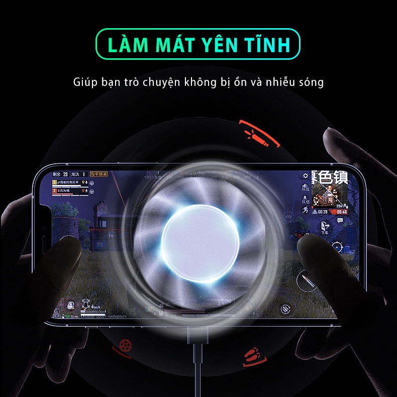 Quạt tản nhiệt điện thoại sò lạnh SIDOTECH CX-A2 nam châm từ tính gaming đèn led RGB làm mát nhanh nhỏ gọn chơi game FF