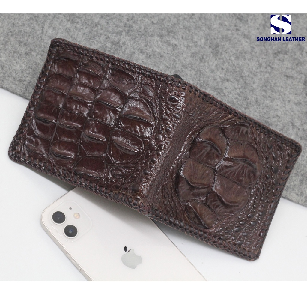 Ví Nam Ngang Gù Gai Lưng Hai Mặt Songhan Leather WL98.Bóp Da Nam Gập Đôi Cao Cấp.BH 12 Tháng
