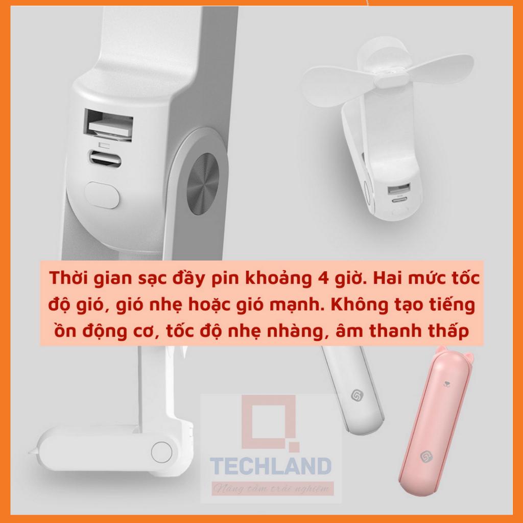 Quạt mini cầm tay đa năng 3 trong 1 gấp gọn kèm đèn pin sạc dự phòng HOT TREND-GENZ 2023 QTechLand Shop