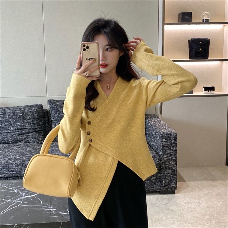 Áo Tay Dài Đan Chéo Plus Size Thời Trang Cho Nữ