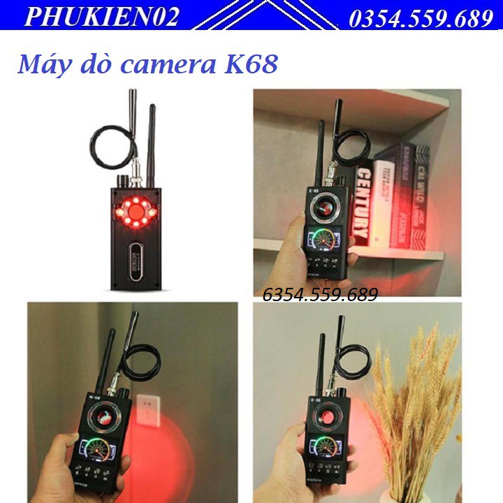 Máy phát hiện nghe lén, thiết bị định vị, camera quay lén K68 thế hệ mới