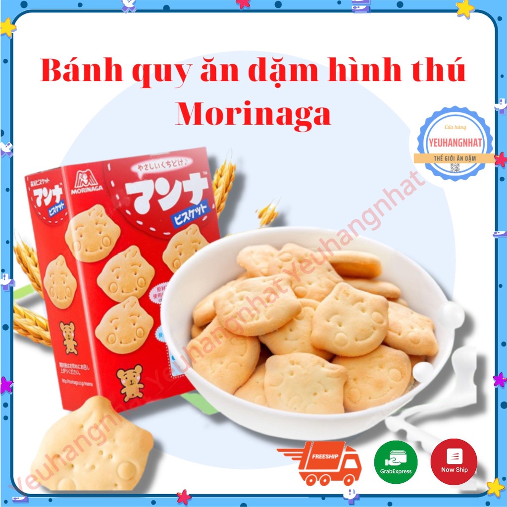 Bánh quy ăn dặm hình thú mặt cười Morinaga - bữa ăn phụ đầy niềm vui từ những gương mặt cười cho bé từ 9 tháng