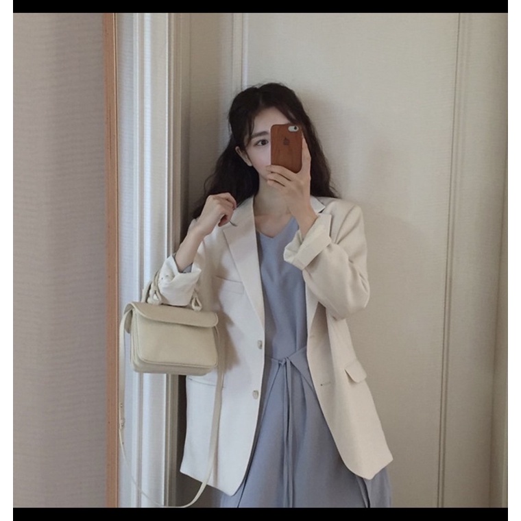 Áo khoác Blazer dài tay màu trơn trẻ trung năng động