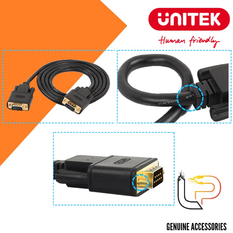 CÁP RS232 DÀI 3M 2 ĐẦU ÂM UNITEK Y-C 704ABK - CÁP COM 9 / RS232 2 ĐẦU 3M UNITEK Y-C 704ABK