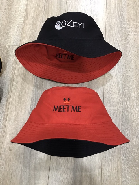 NÓN BUCKET 2 mặt - MEET ME - okay