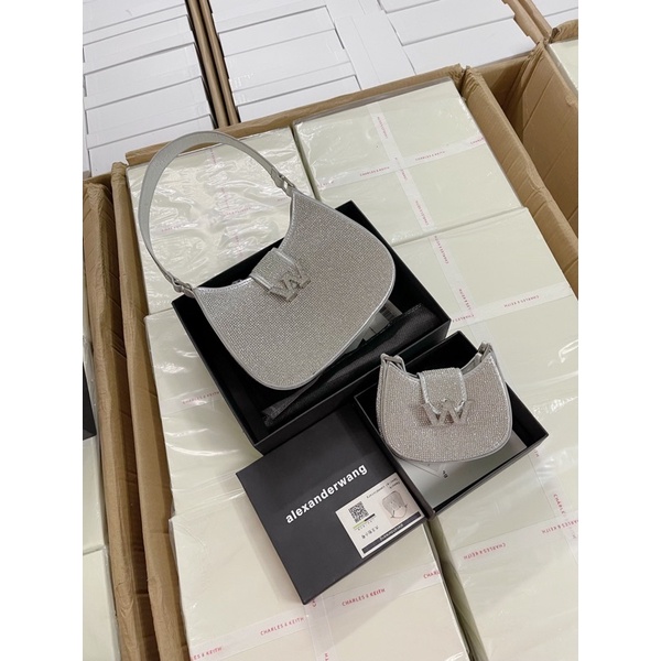 Túi W đính đá cực hot size mini &amp; size 22cm full hộp