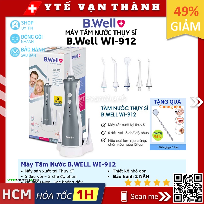 Máy Tăm Nước Cầm Tay B.Well WI-912 (Thụy Sĩ) -VT0623