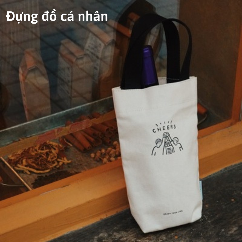 Túi tote đựng cốc giữ nhiệt, túi vải Dù Canvas đựng đồ cá nhân mini siêu đẹp TiTi Room