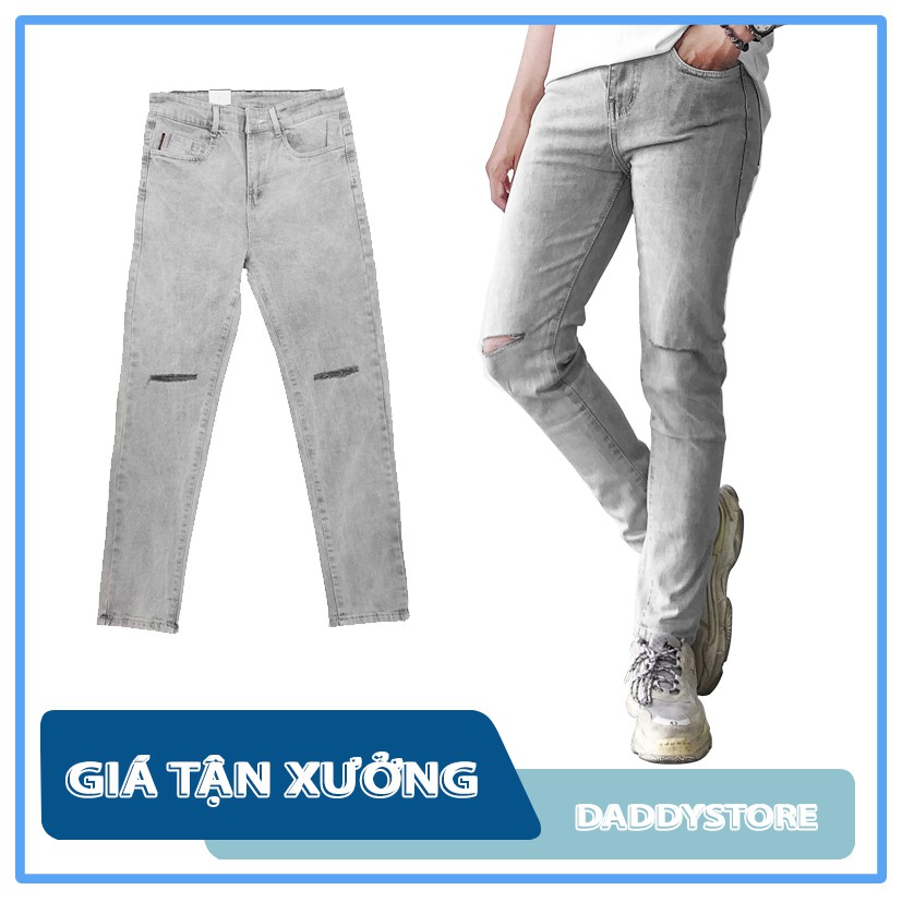 Quần jean nam xám nhạt ✅ quần jean nam xám khói ✅ form slimfit