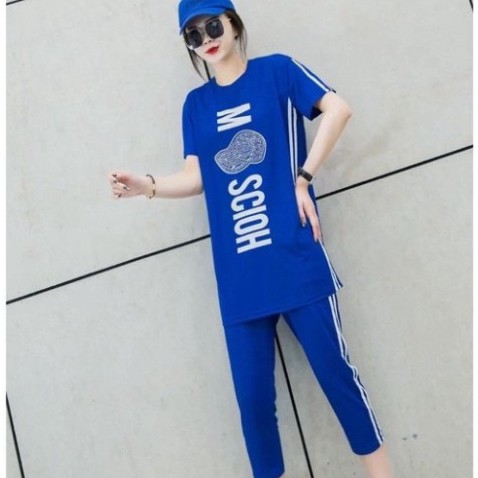 Bộ đồ nữ thể thao, Trẻ chung cá tính, chất cotton co dãn 4 chiều mát mẻ thoải mái