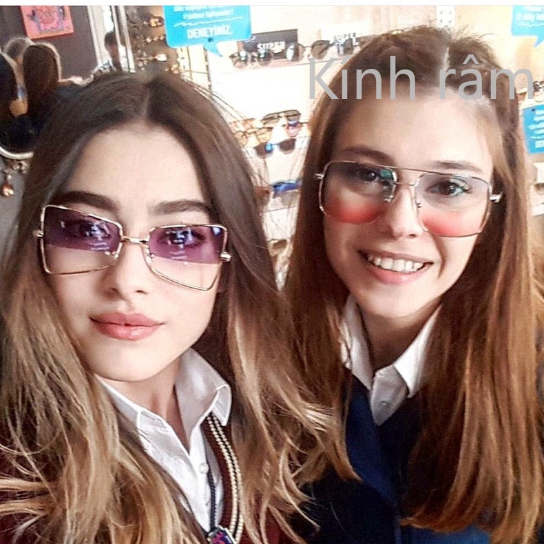 Kính mát oversized gọng kim loại sang trọng cho nam và nữ