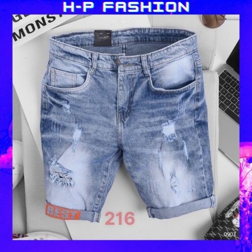 Quần Sọt Nam 🔵 𝐅𝐑𝐄𝐄 𝐒𝐇𝐈𝐏 🔵 Quần Short Jean Nam - Sooc Jean Co Giãn Thời Trang Hpfashion - Qsjnhp016