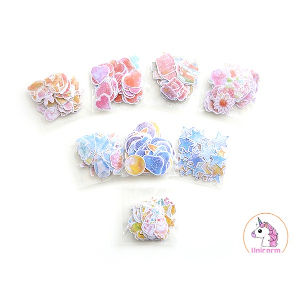 ( hàng có săn - đc chọn mẫu ) set 70 Sticker Romantic Sticker