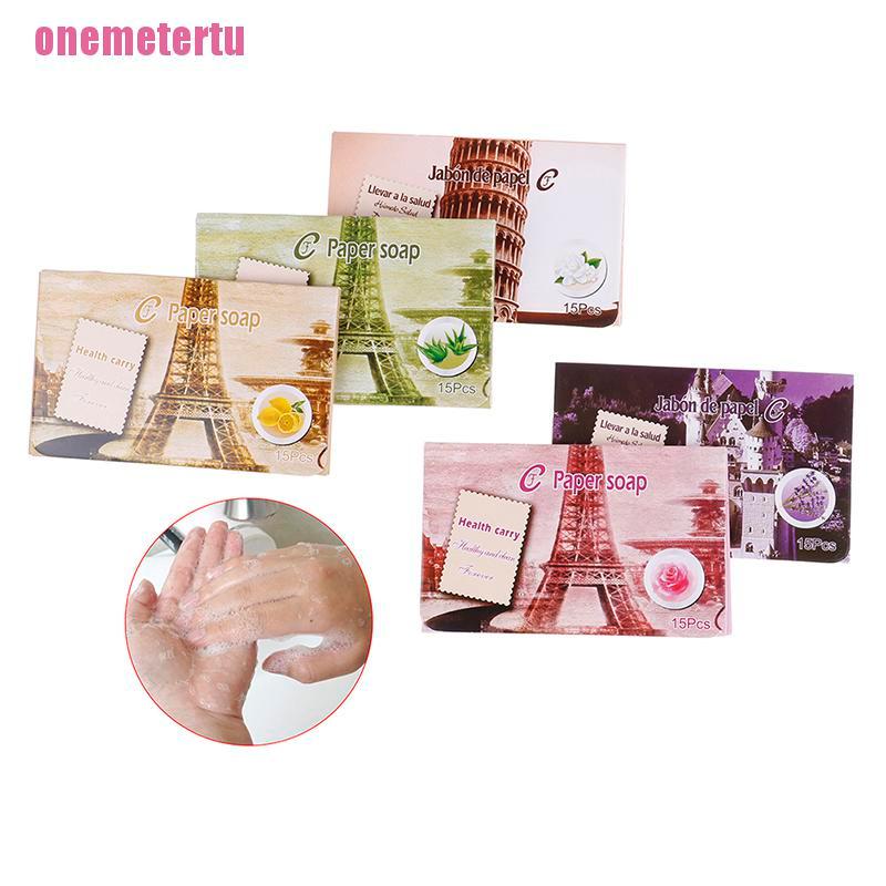 [Hàng mới về] Hộp 15 xà phòng giấy mini dùng 1 lần tiện lợi cho du lịch
