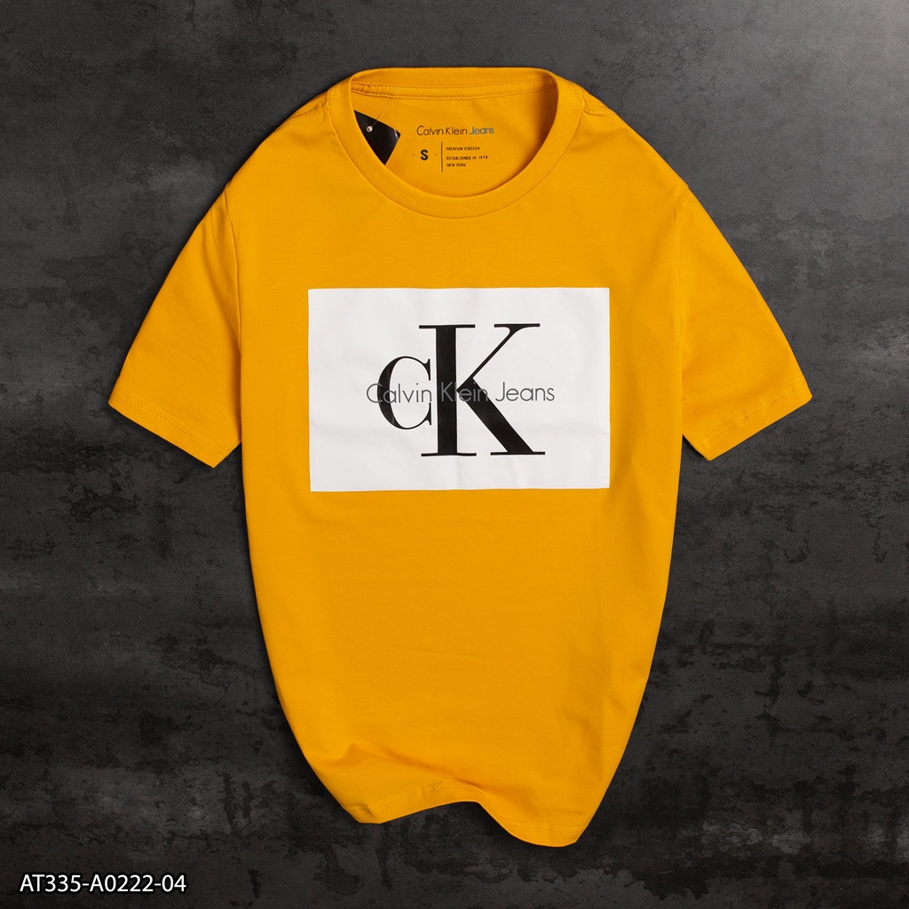Áo thun nam Calvin Klein 100% Cotton AT335 - in hoạ tiết dạng khối