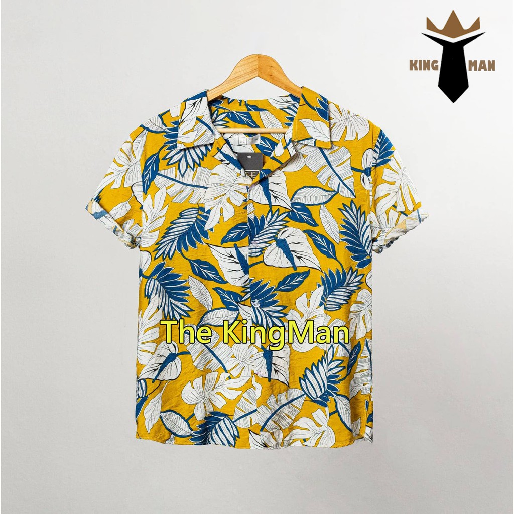 Áo đũi sơ mi, Áo đi biển họa tiết hoa lá Kingman | BigBuy360 - bigbuy360.vn