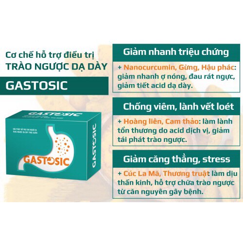 ❤[MUA 8 TẶNG 1 Tích Điểm] GASTOSIC - Giải Pháp Cho Người Bị Viêm Loét, Trào Ngược Dạ Dày Thực Quản (Hộp 20 viên)