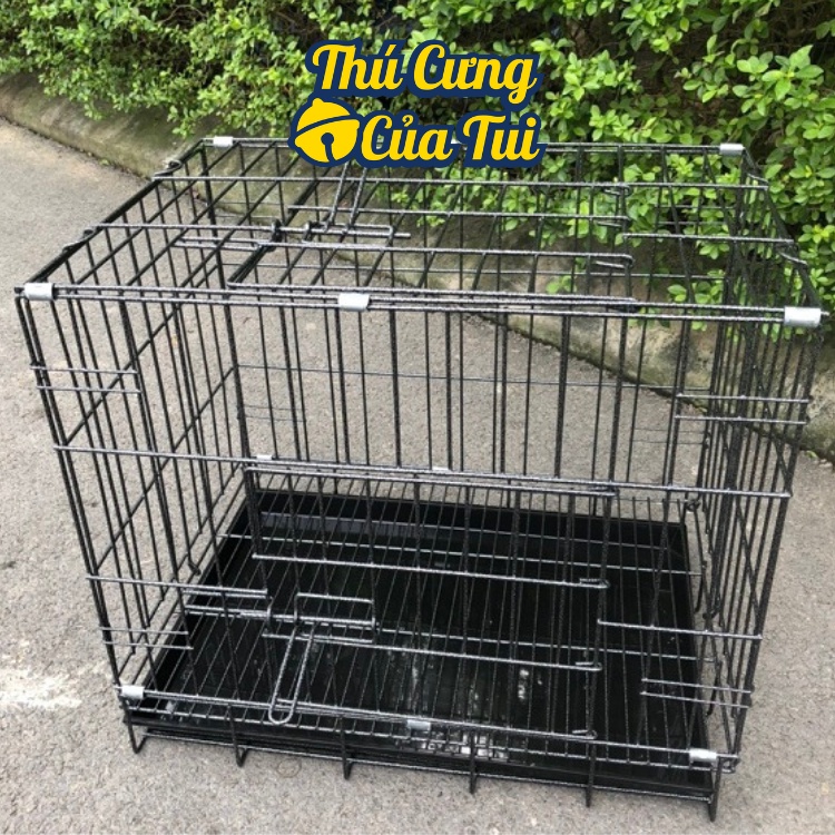 Lồng vân đá cho chó mèo, chuồng thú cưng tĩnh điện gấp gọn nan dày tặng kèm khay vệ sinh - Thú Cưng Của Tui