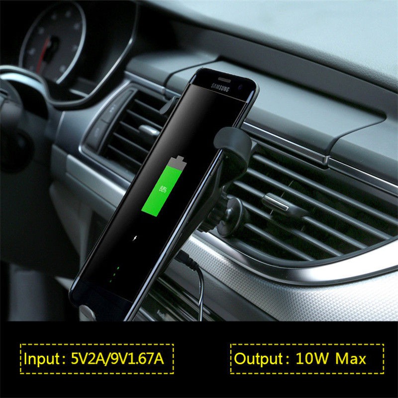 Đế sạc không dây gắn bảng điều khiển thông gió trên ô tô cho iPhone 8 Sumsung
