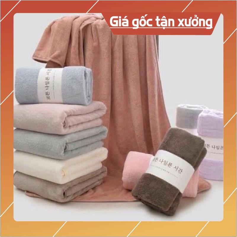 Hàng Chuẩn Đẹp - Khăn Tắm Lông Cừu Hàn Quốc Cao Cấp 70x140cm Chất Bông Siêu Mềm Mịn Thấm Nước Cực Nhanh